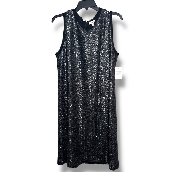 Lucky Brand Dresses & Skirts - Lucky Brand women’s matte black sleeveless sequin shift mini dress size: Large